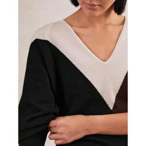 REISS June Wool-Blend Colourblock Knit Jumper